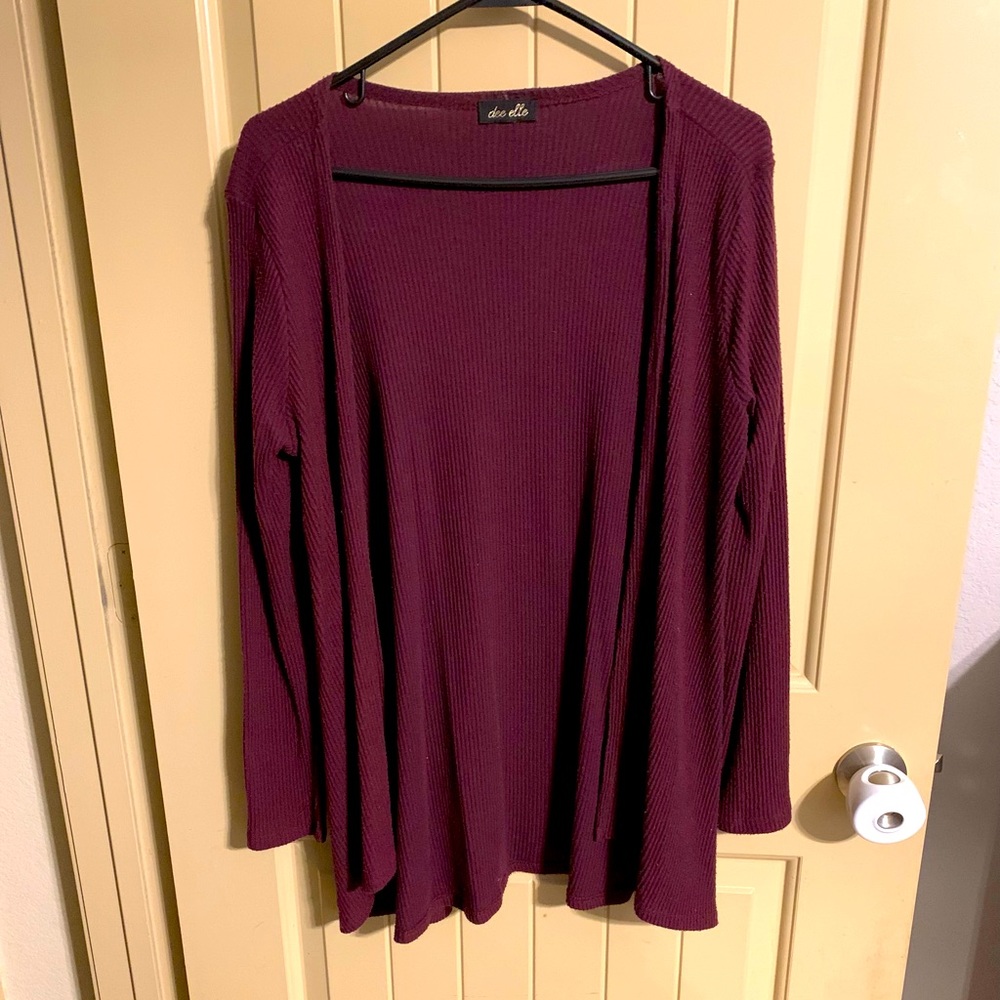 Simple Burgundy Flowing Cardigan Sz. M